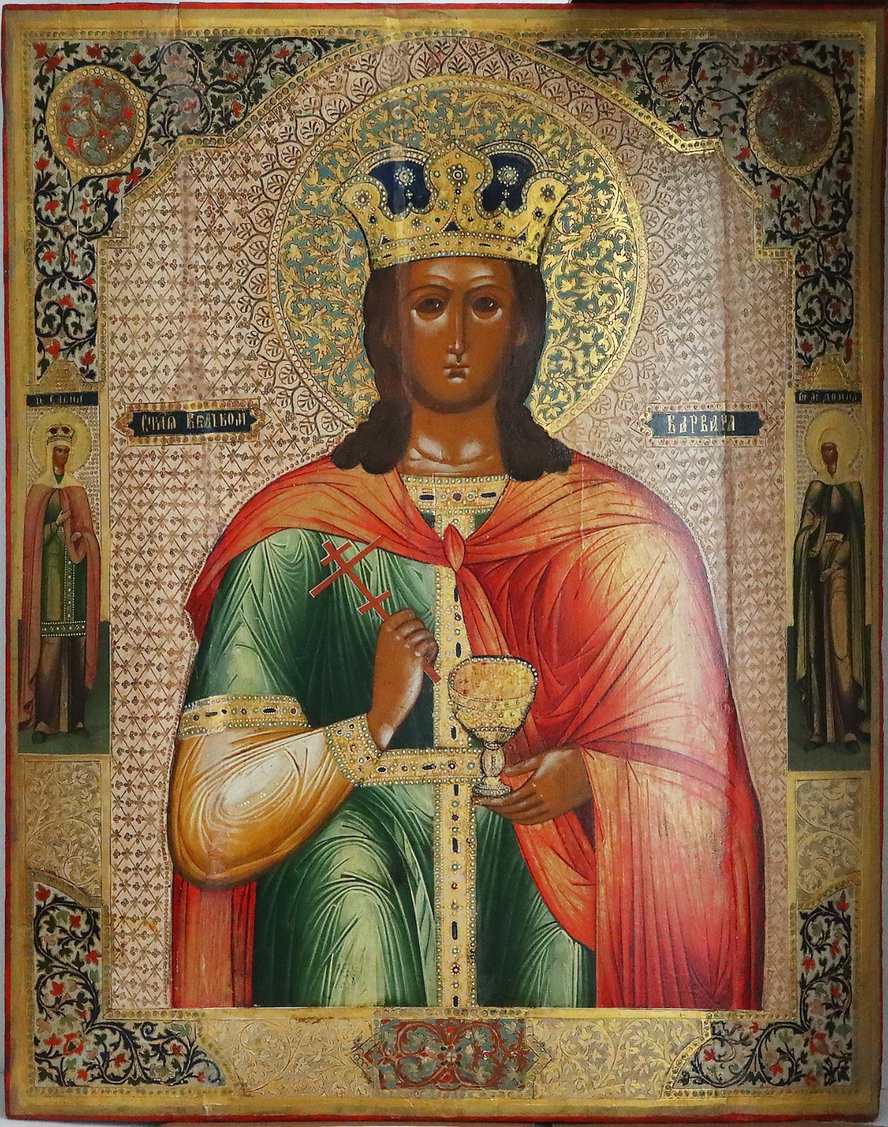 Antiques, Orthodox, Russian icon: Saint Varvara