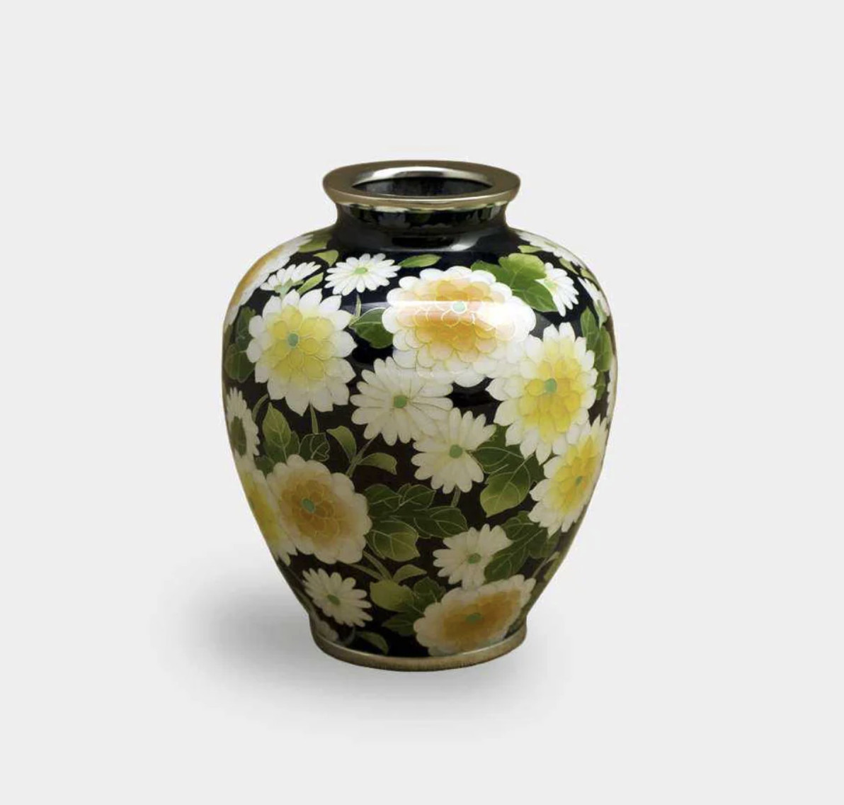 Kato Shippo Cloisonne Vase Chrysanthemum Owari Shippo Wired Enamel Japan Kato Shippo Cloisonne Vase Chrysanthemum Owari Shippo Wired Enamel Japan