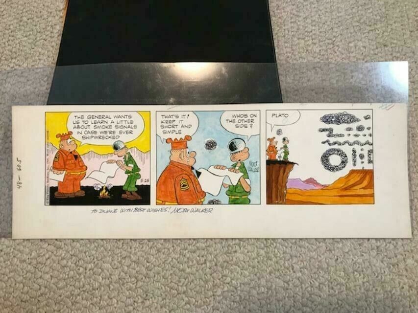 BEETLE BAILEY ORIGINAL 1964 DAILY ART MORT WALKER HAND COLORED SUPER RARE BEETLE BAILEY ORIGINAL 1964 DAILY ART MORT WALKER HAND COLORED SUPER RARE