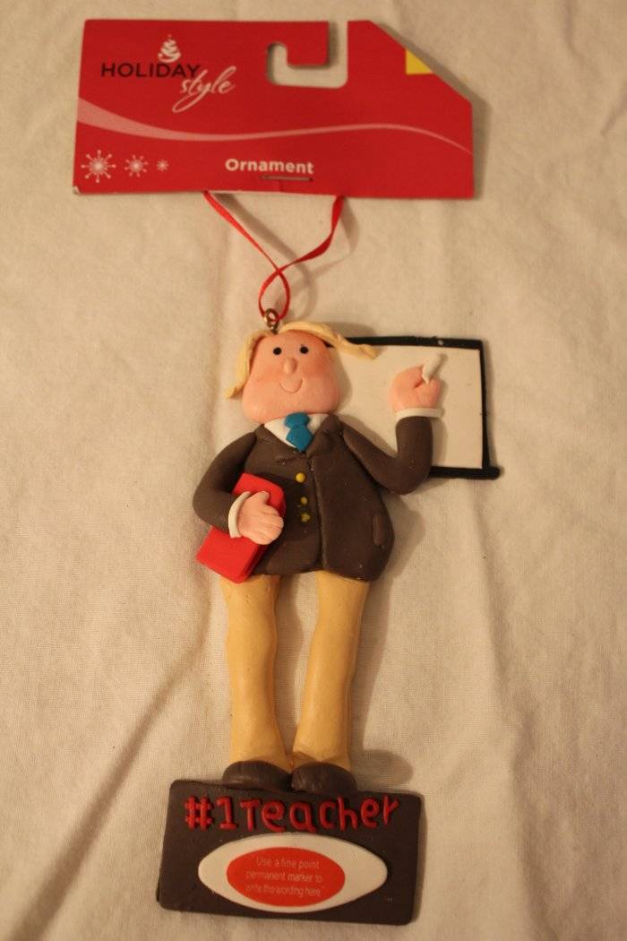 NEW Christmas Tree Ornament #1 Teacher Male Personalize Instructor Prof Holiday NEW Christmas Tree Ornament #1 Teacher Male Personalize Instructor Prof Holiday