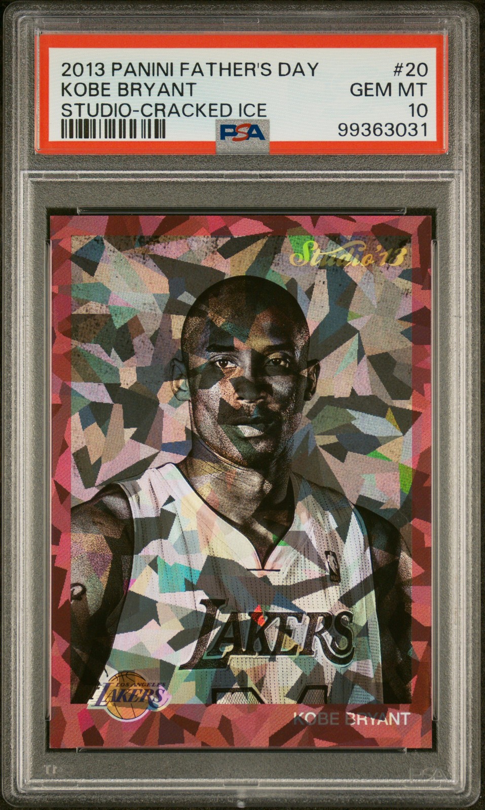 2013 PANINI FATHER'S DAY STUDIO CRACKED ICE #20 KOBE BRYANT PSA 10 2013 PANINI FATHER'S DAY STUDIO CRACKED ICE #20 KOBE BRYANT PSA 10