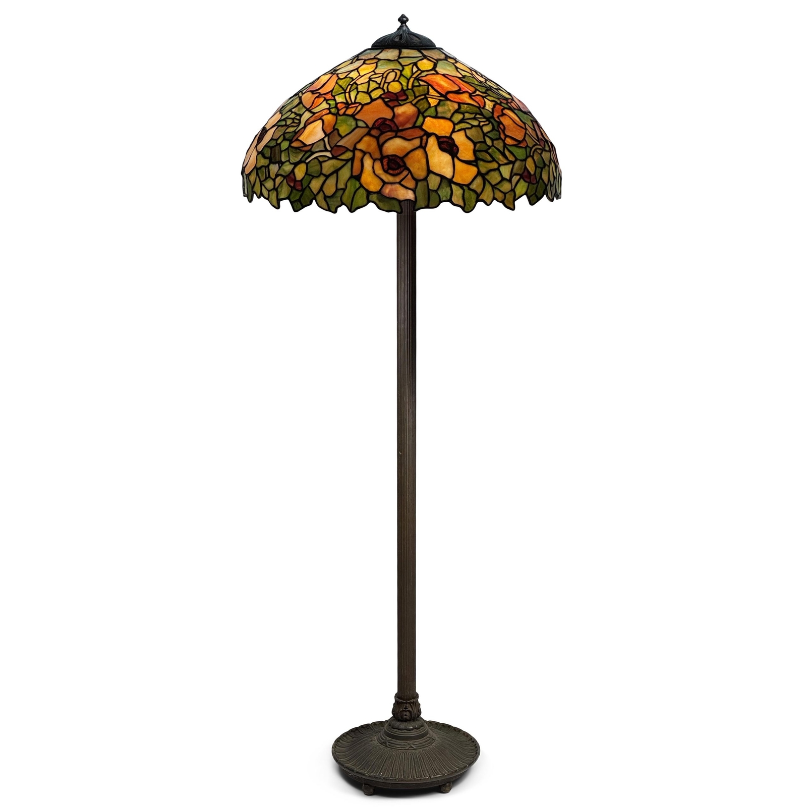 POPPY by Unique Art & Glass Metal Co. Floor Lamp, Early 20th Century POPPY by Unique Art & Glass Metal Co. Floor Lamp, Early 20th Century