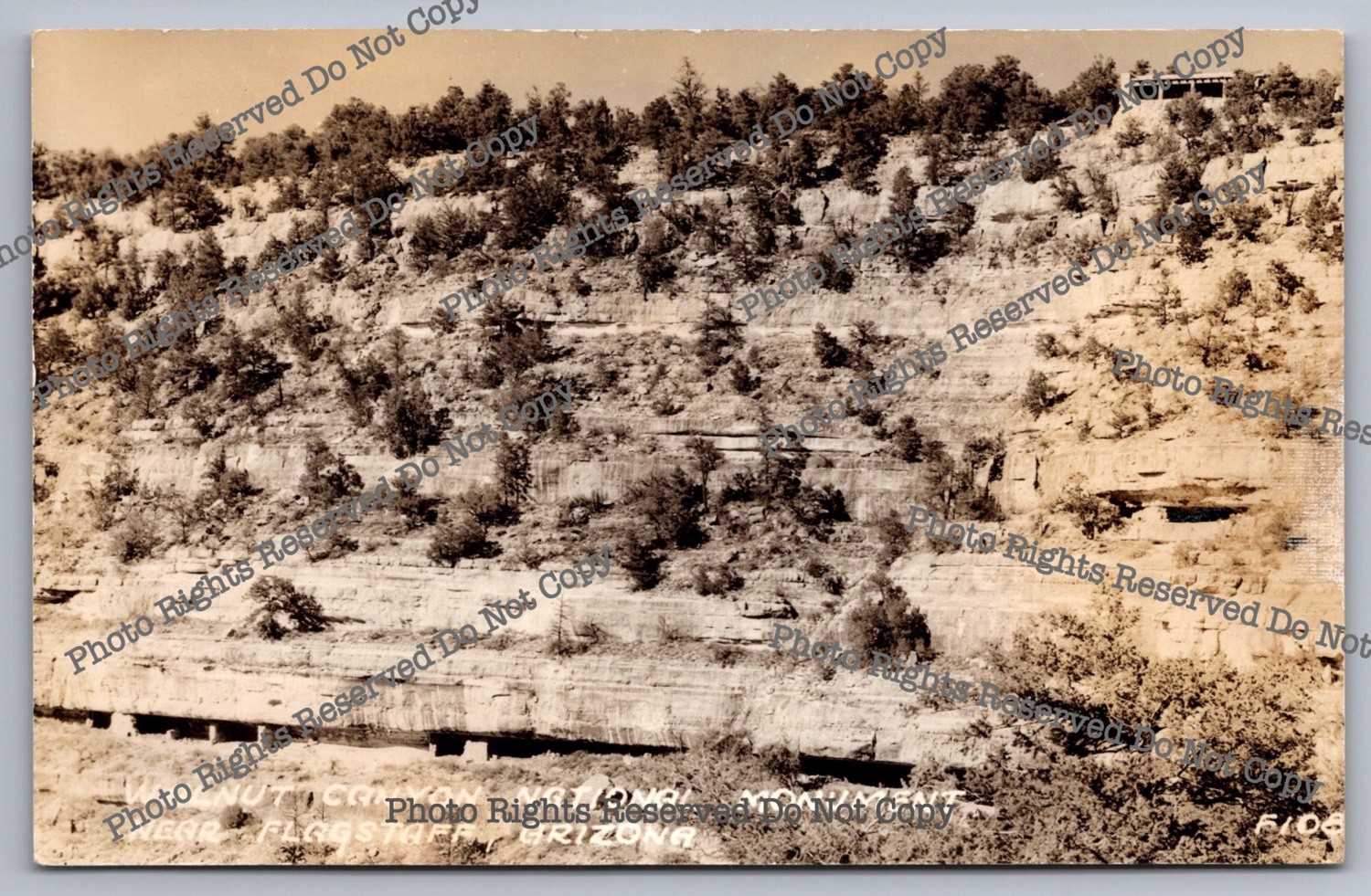 Vintage RPPC Walnut Canyon National Park Flagstaff Arizona Real Photo Postcard