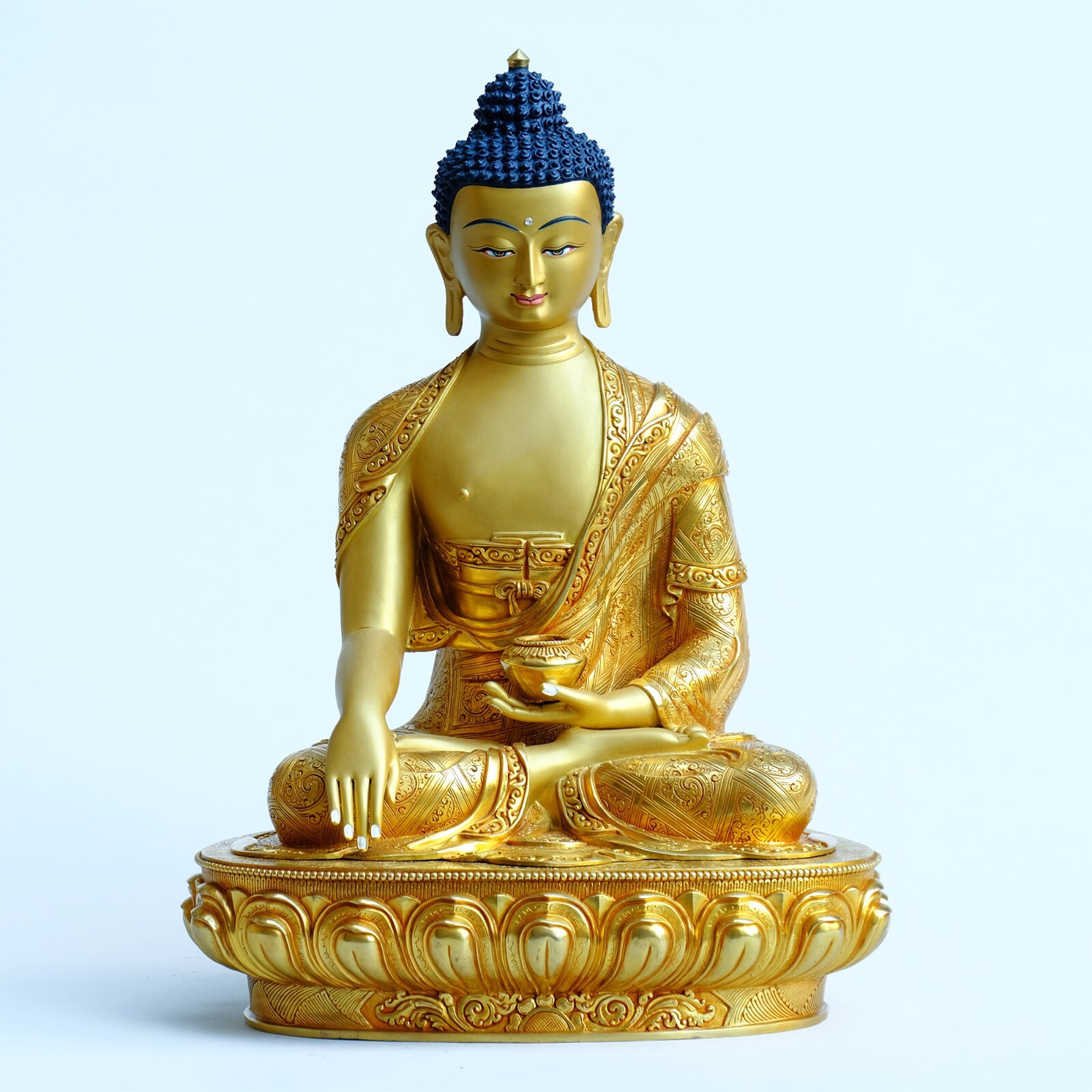 Buddha Statue Copper Gold 