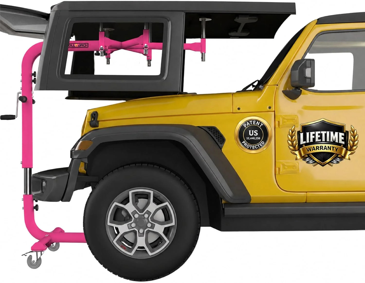 Hard Top Remover Lift for Jeep Wranglers: 1997-to-Present JK JKU JL JLU TJ CJ, 2 Hard Top Remover Lift for Jeep Wranglers: 1997-to-Present JK JKU JL JLU TJ CJ, 2