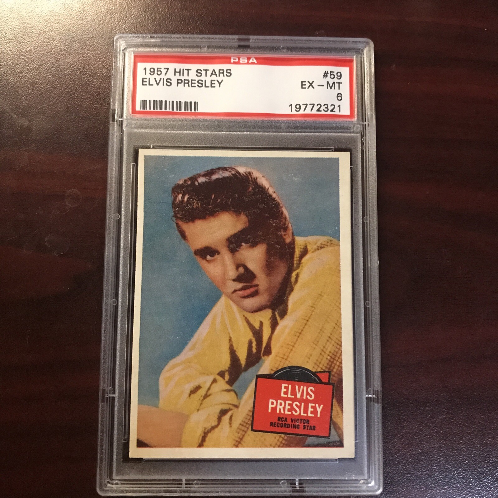 1957 TOPPS HIT STARS #59 ELVIS PRESLEY REGISTRY BREAK GRADED PSA 6 EXMT VINTAGE 1957 TOPPS HIT STARS #59 ELVIS PRESLEY REGISTRY BREAK GRADED PSA 6 EXMT VINTAGE