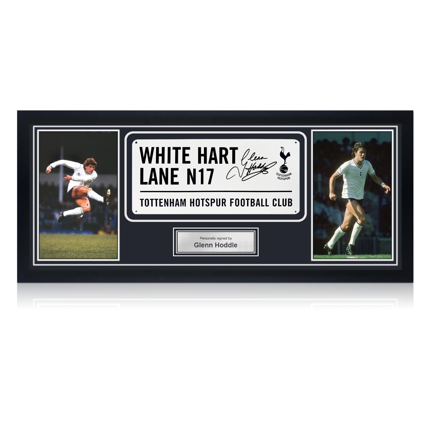 Glenn Hoddle Signed Tottenham Hotspur Street Sign. Framed Glenn Hoddle Signed Tottenham Hotspur Street Sign. Framed