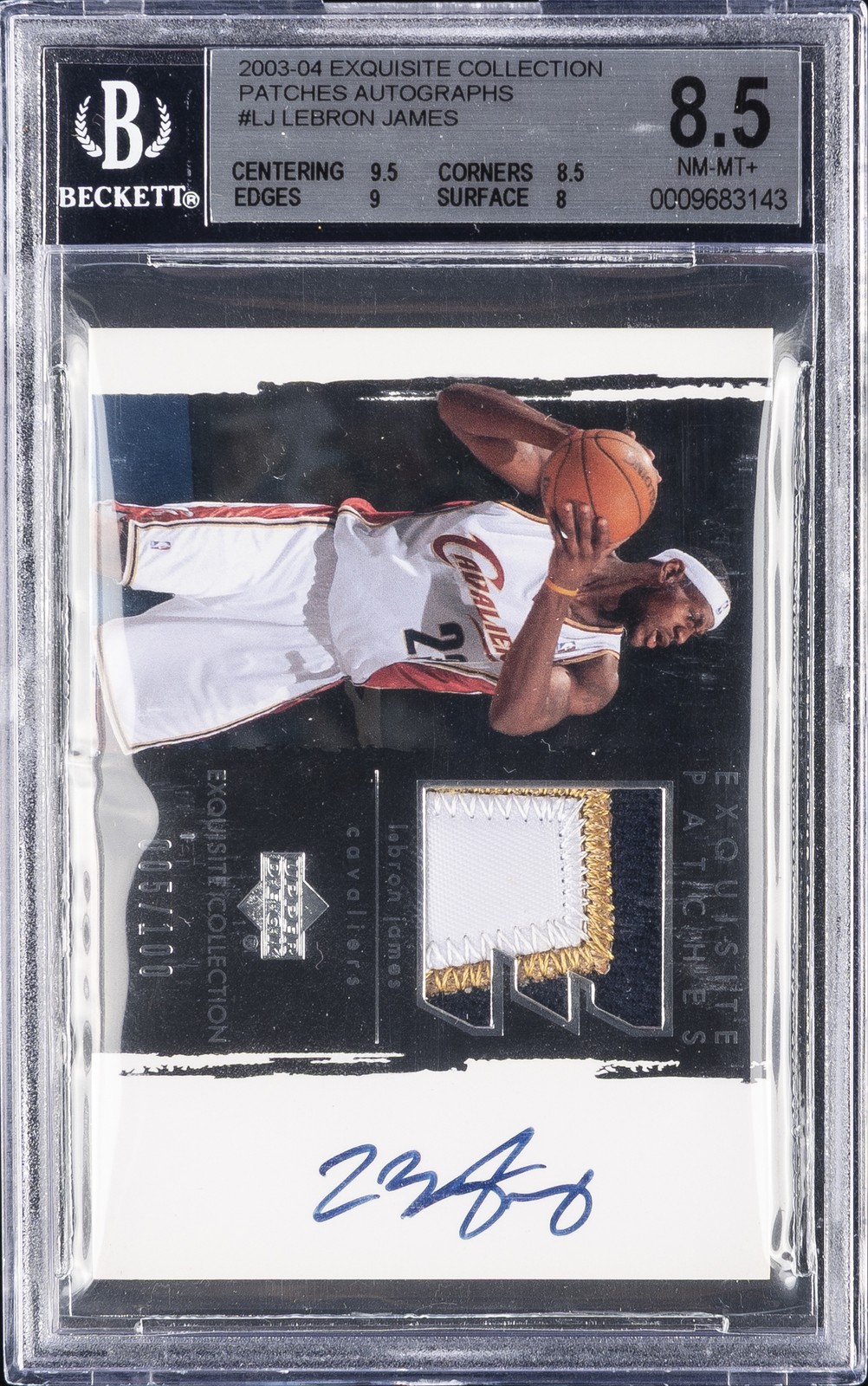 2003-04 EXQUISITE COLLECTION PATCHES AUTOS #AP-LJ LEBRON JAMES BGS 8.5 2003-04 EXQUISITE COLLECTION PATCHES AUTOS #AP-LJ LEBRON JAMES BGS 8.5