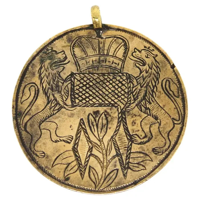 A Silver-Gilt Polish Amulet, Early 19th Century Judaica A Silver-Gilt Polish Amulet, Early 19th Century Judaica