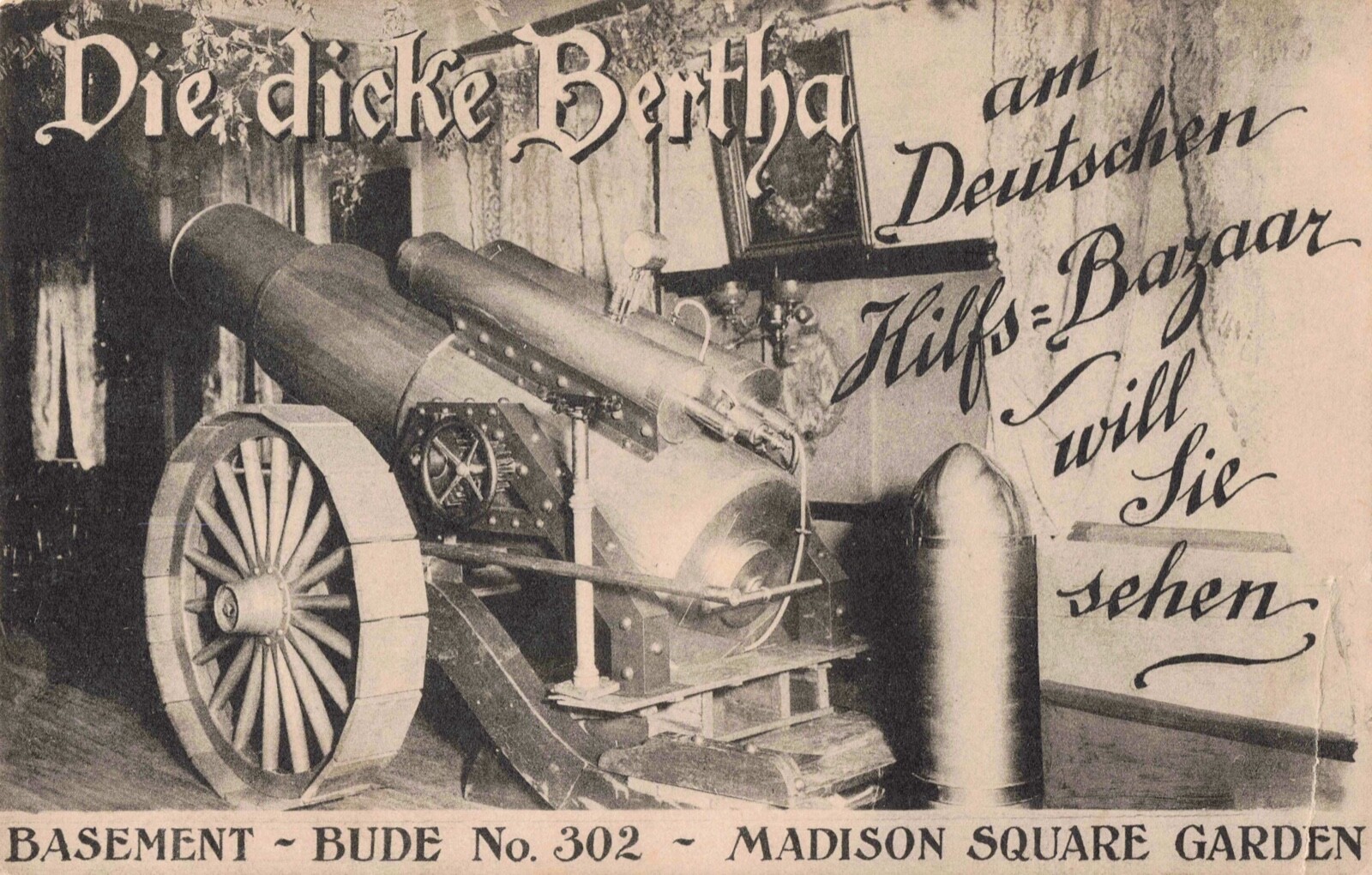 Die dicke Bertha Basement Madison Square Garden Albertype Die dicke Bertha Basement Madison Square Garden Albertype
