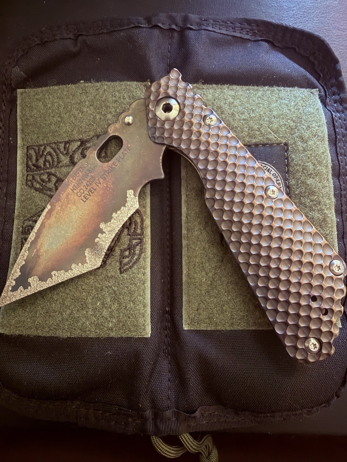 Custom Mick Strider SMF YETI DGG Beta Titanium STRIKE PLATE XL Full Ti Tanto USA