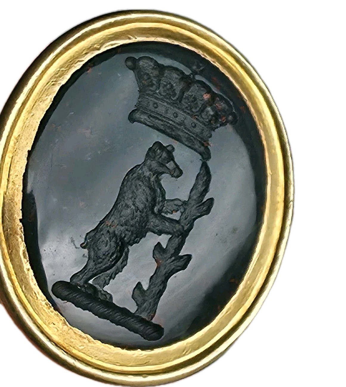 Henry Richard Greville 3rd Earl Warwick Gold Bloodstone Intaglio Wax Seal Matrix Henry Richard Greville 3rd Earl Warwick Gold Bloodstone Intaglio Wax Seal Matrix