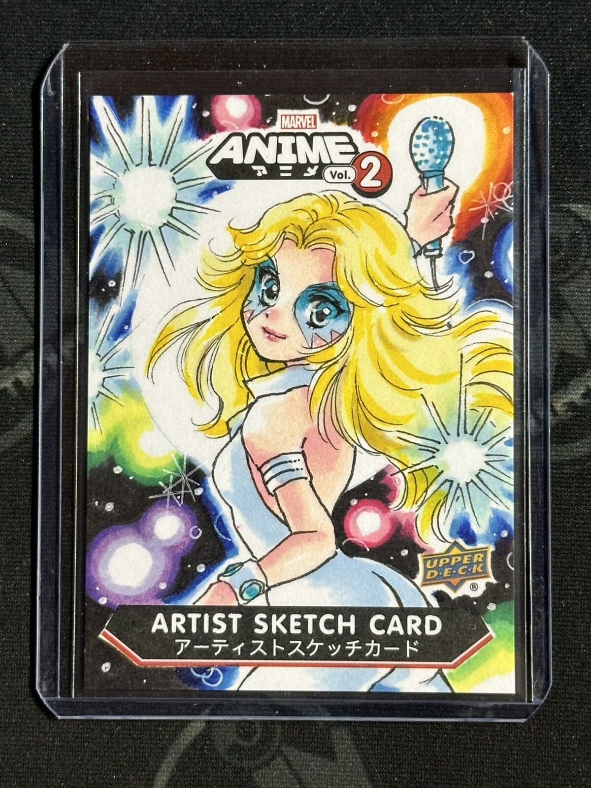 2023 Upper Deck Marvel Anime Vol 2 Sketch Cards Sanna Umemoto #SKT Auto Dazzler 2023 Upper Deck Marvel Anime Vol 2 Sketch Cards Sanna Umemoto #SKT Auto Dazzler