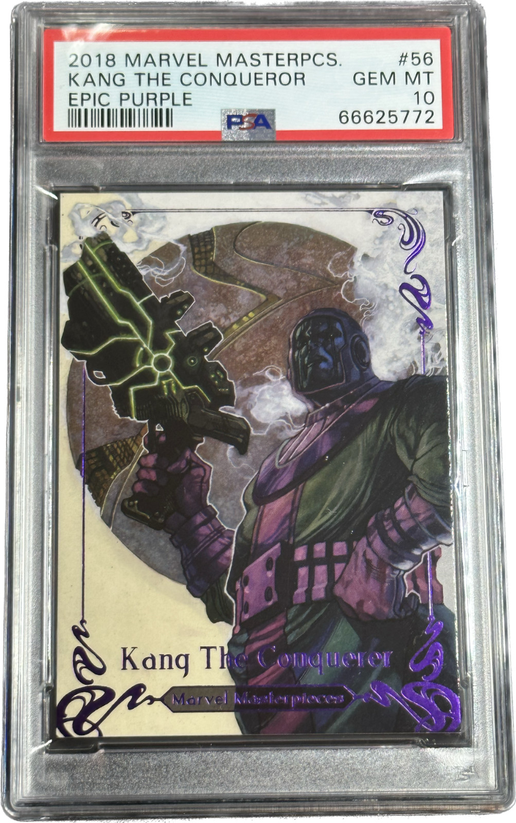 2018 Marvel Masterpieces Epic Purple Kang The Conqueror #56 PSA 10 SP **BONUS** 2018 Marvel Masterpieces Epic Purple Kang The Conqueror #56 PSA 10 SP **BONUS**
