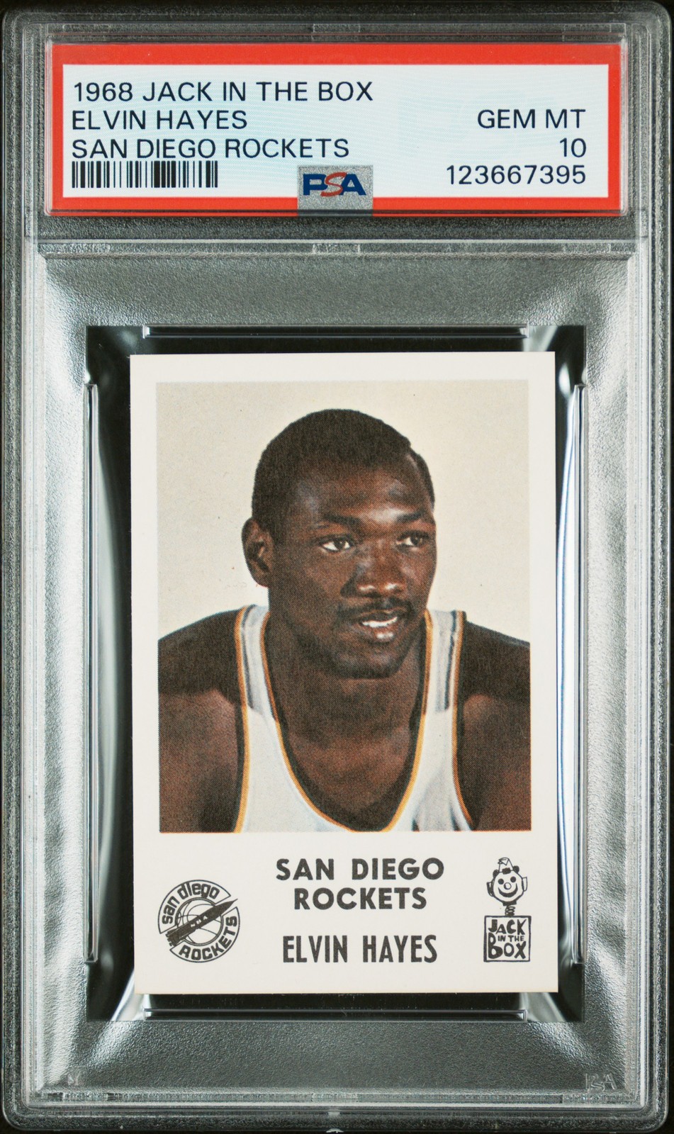 1968 JACK IN THE BOX SAN DIEGO ROCKETS ELVIN HAYES PSA 10