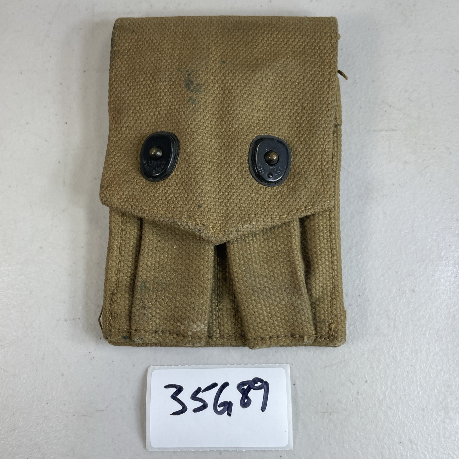 WW1 U.S. Army M1912 Two Pocket Canvas Ammo Pouch Vintage Military 35G89 WW1 U.S. Army M1912 Two Pocket Canvas Ammo Pouch Vintage Military 35G89