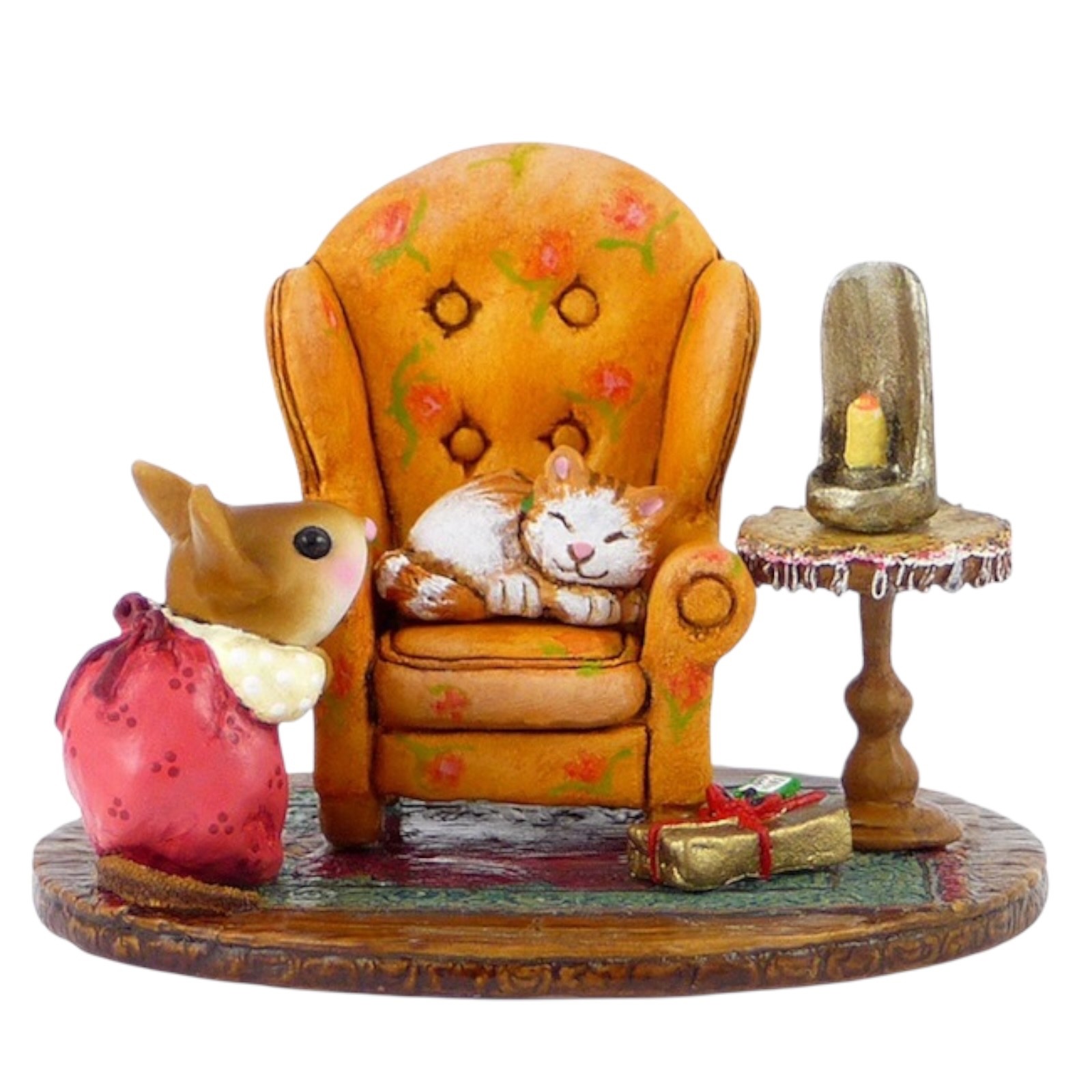 Wee Forest Folk Retired Cozy Christmas Kitty M-510a Wee Forest Folk Retired Cozy Christmas Kitty M-510a