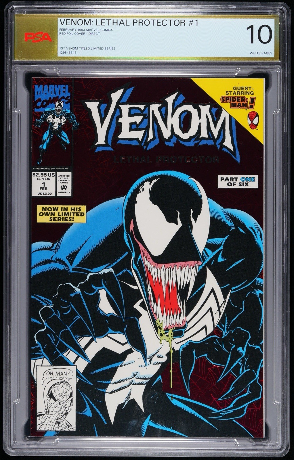 VENOM: LETHAL PROTECTOR #1 (Marvel 1993) Gem Mint PSA 10 White Pages POP 2 VENOM: LETHAL PROTECTOR #1 (Marvel 1993) Gem Mint PSA 10 White Pages POP 2