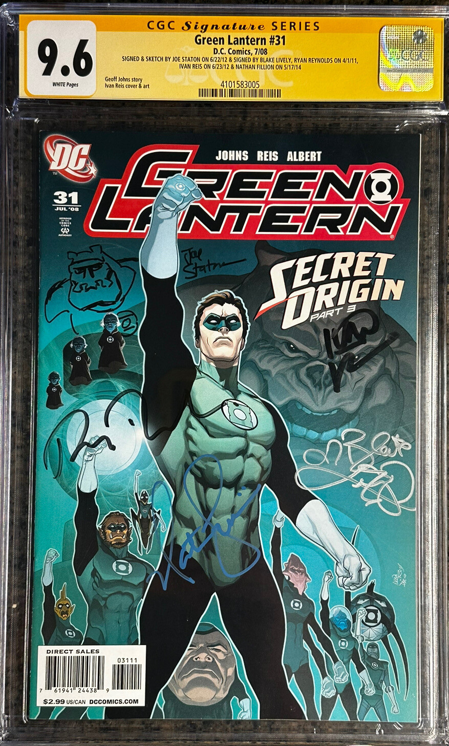 CGC SS Ryan Reynolds, Blake Lively, Nathan Fillion, Hal Jordan, Guy Gardner 1/1 CGC SS Ryan Reynolds, Blake Lively, Nathan Fillion, Hal Jordan, Guy Gardner 1/1