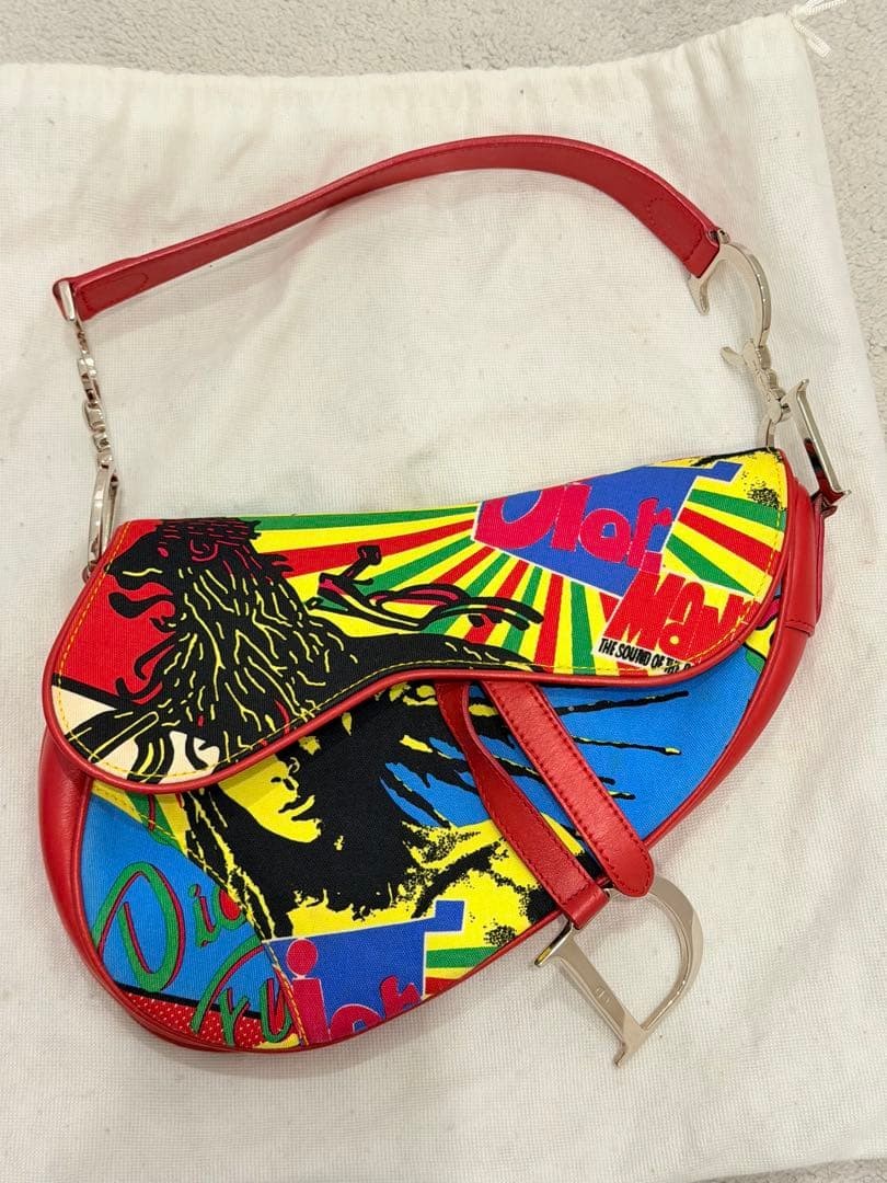 Christian Dior Galliano Rasta Saddle Bag Dior Women Rare Luxury Designer Model L