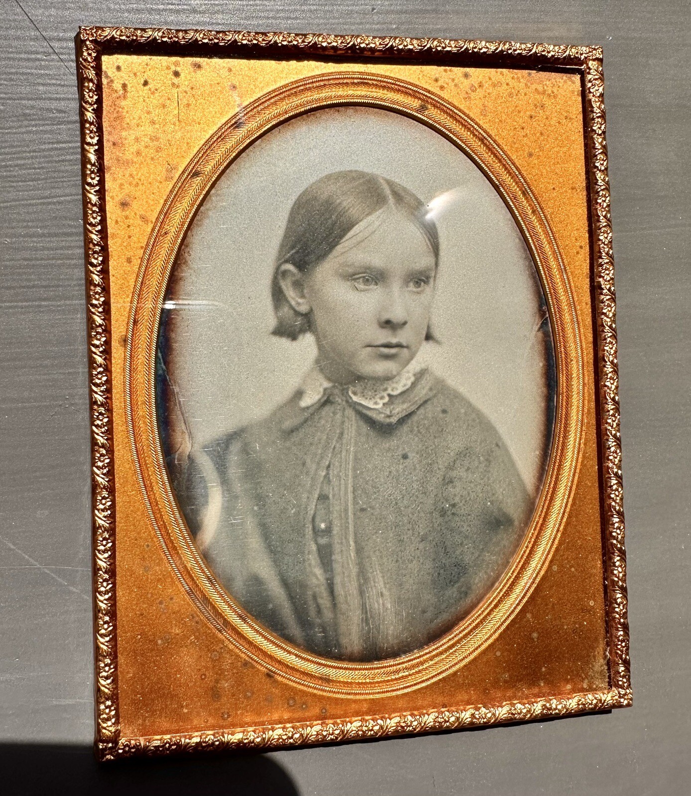 Half Plate Daguerreotype Little Girl Head Turned Semi Profile Southworth Hawes Half Plate Daguerreotype Little Girl Head Turned Semi Profile Southworth Hawes
