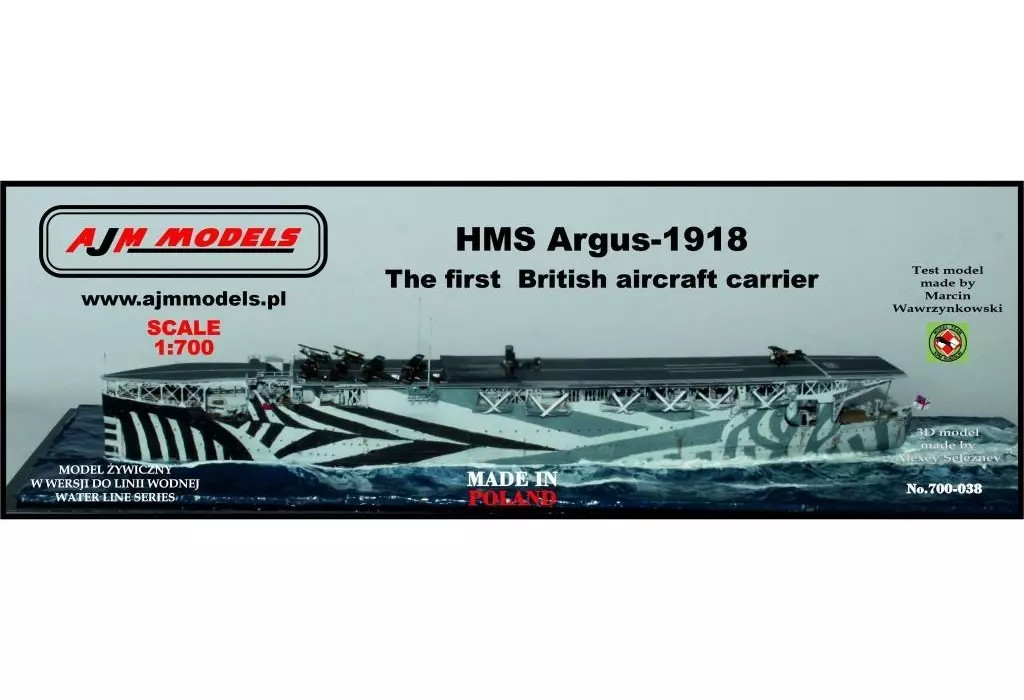 1/700 British Aircraft Carrier HMS Argus Type 16 WW1 Resin Kit PJ70038 1/700 British Aircraft Carrier HMS Argus Type 16 WW1 Resin Kit PJ70038
