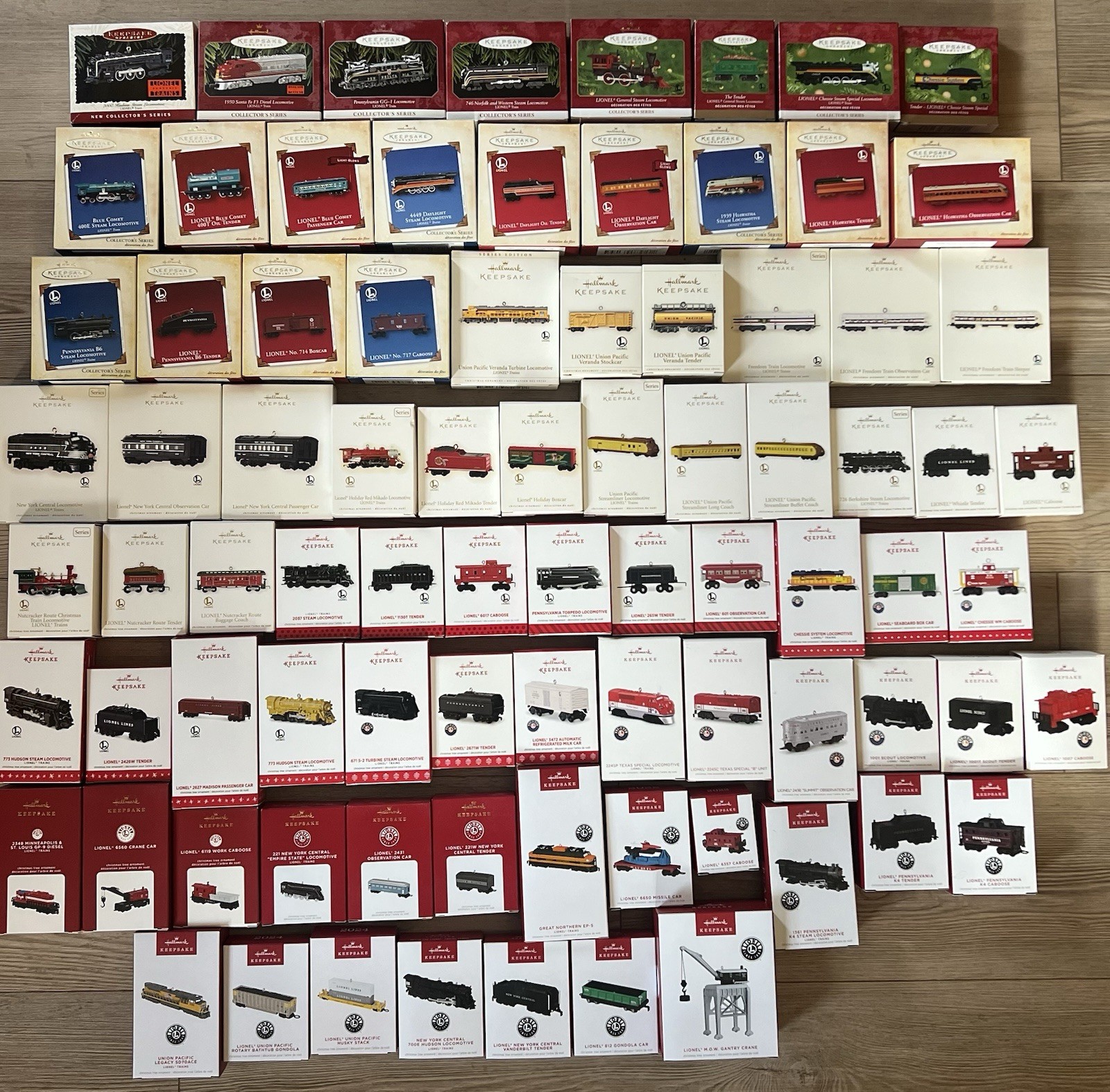 Hallmark Christmas Ornaments Lionel Train Series Complete Set of 82+ (1996-2025) Hallmark Christmas Ornaments Lionel Train Series Complete Set of 82+ (1996-2025)