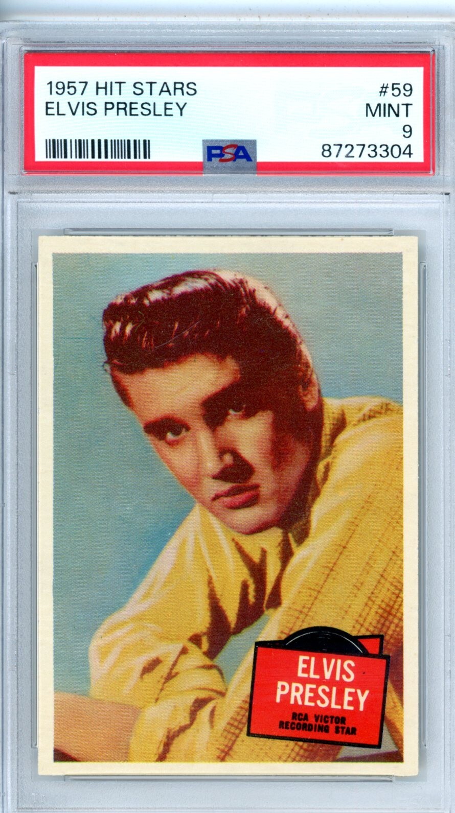 1957 Topps Hit Stars Elvis 59 PSA 9 14662 1957 Topps Hit Stars Elvis 59 PSA 9 14662