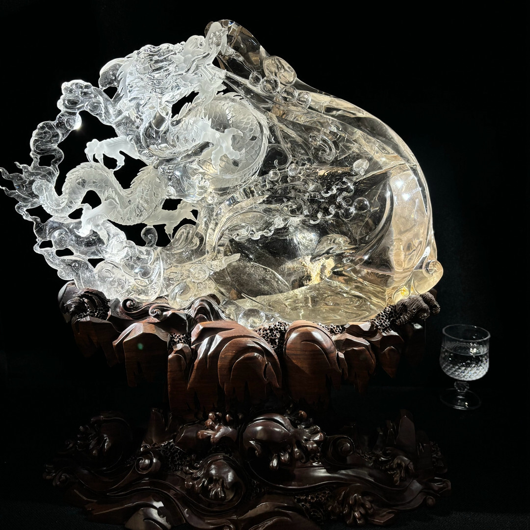 Large 50LB Top Natural Clear Quartz Carved Dragon Crystal Skull Heal Reiki Decor Large 50LB Top Natural Clear Quartz Carved Dragon Crystal Skull Heal Reiki Decor