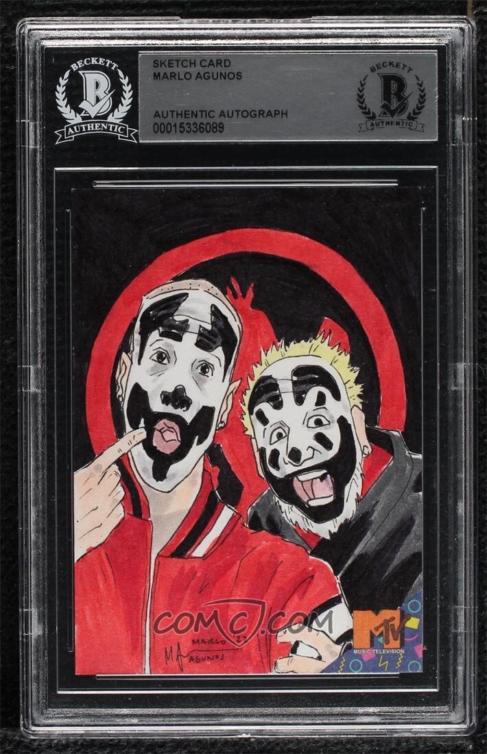 Insane Clown Posse ICP Juggalo Yo MTV Raps Original Art Sketch Card 1/1 BAS Insane Clown Posse ICP Juggalo Yo MTV Raps Original Art Sketch Card 1/1 BAS