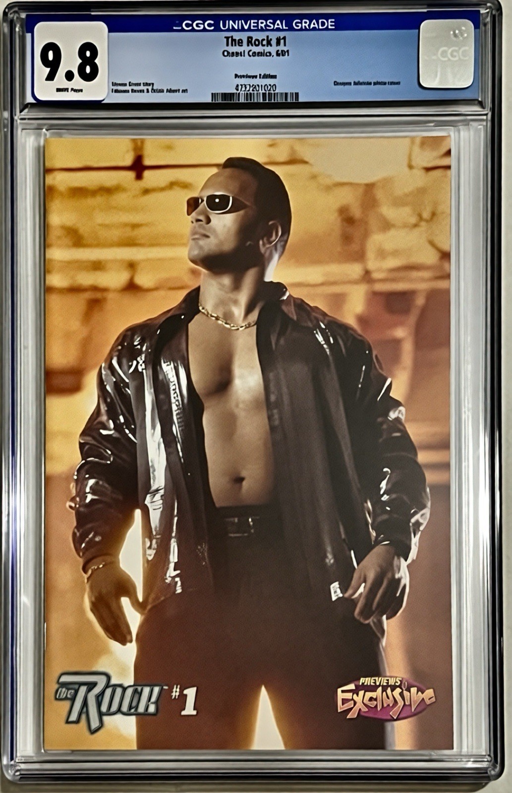 Chaos Comics Dwayne Johnson The ROCK #1 PREVIEWS EXCLUSIVE CGC 9.8 TOP POP 1/2