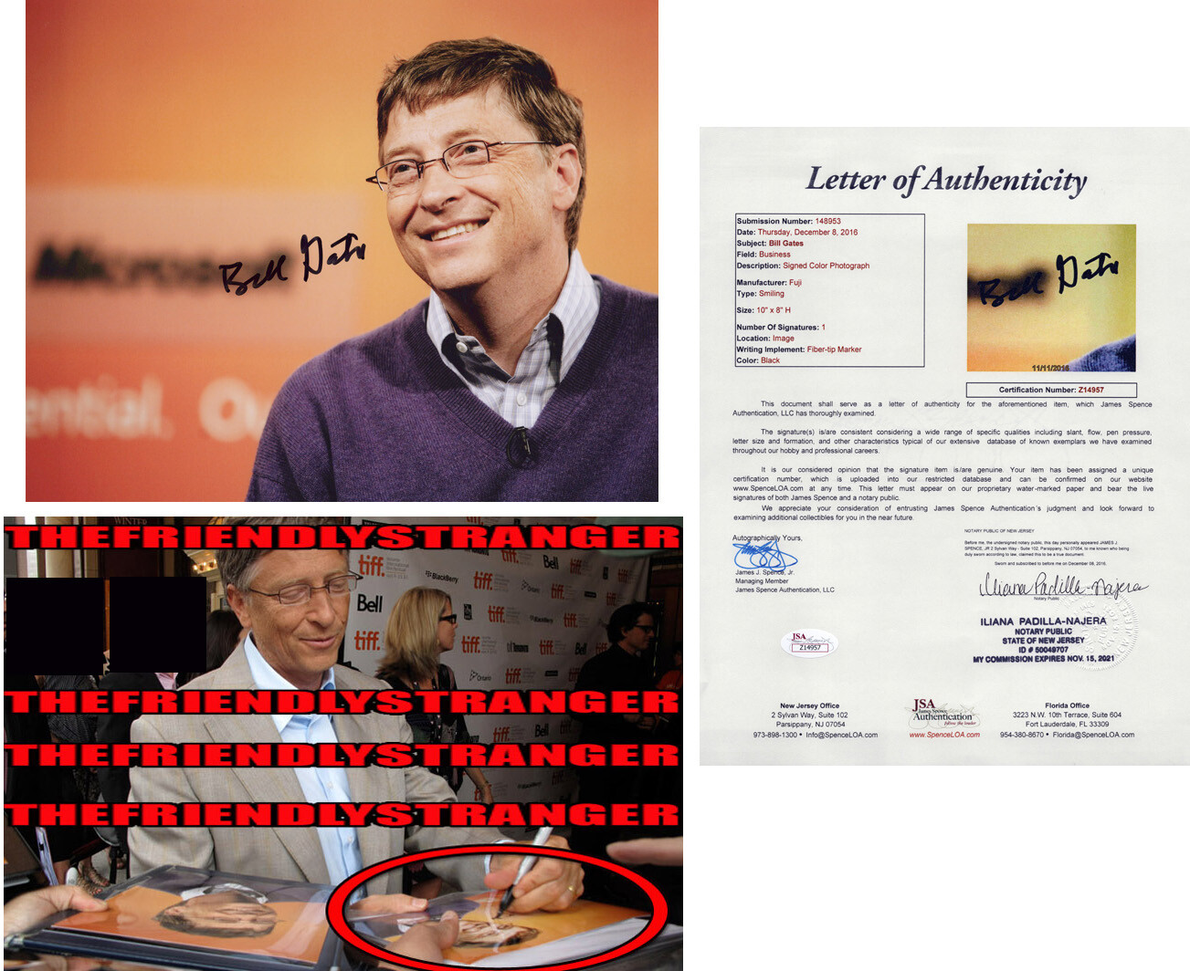 BILL GATES signed Autographed BILL GATES signed Autographed