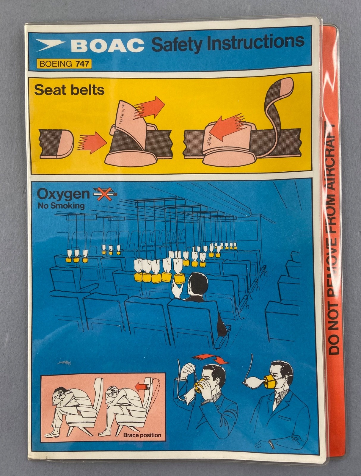 BOAC Boeing 747 Airline Safety Card Vintage BA British Airways