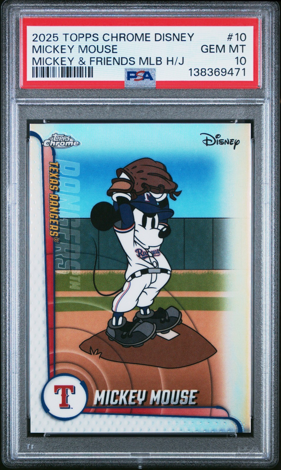 2025 Topps Chrome Disney Mickey Mouse & Friends Texas Rangers Home Jersey PSA 10 2025 Topps Chrome Disney Mickey Mouse & Friends Texas Rangers Home Jersey PSA 10