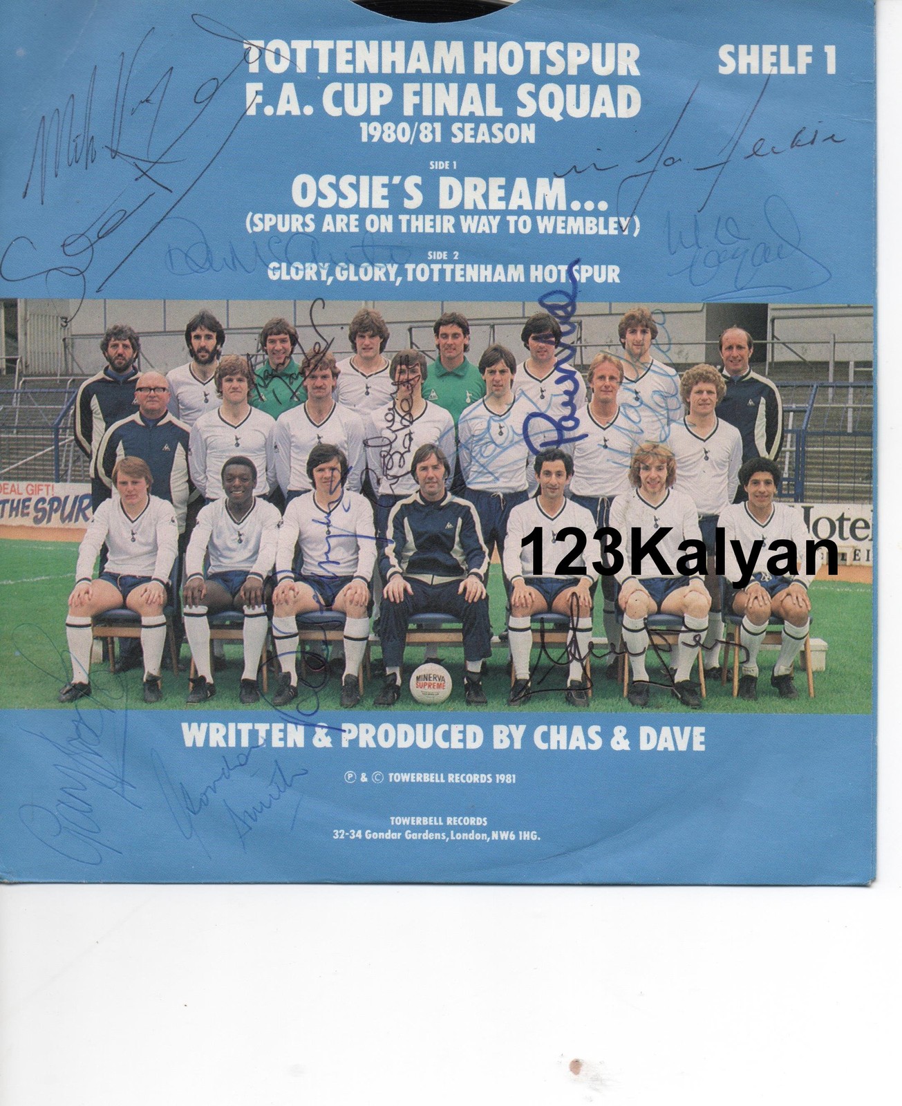 Tottenham Hotspur Signed Single FA Cup Final Squad 1980/81 Season, Ossie's Dream