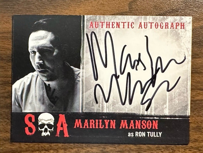 Marilyn Manson as Ron Tully SONS OF ANARCHY Seasons 6 & 7 Autograph Card Auto Marilyn Manson as Ron Tully SONS OF ANARCHY Seasons 6 & 7 Autograph Card Auto