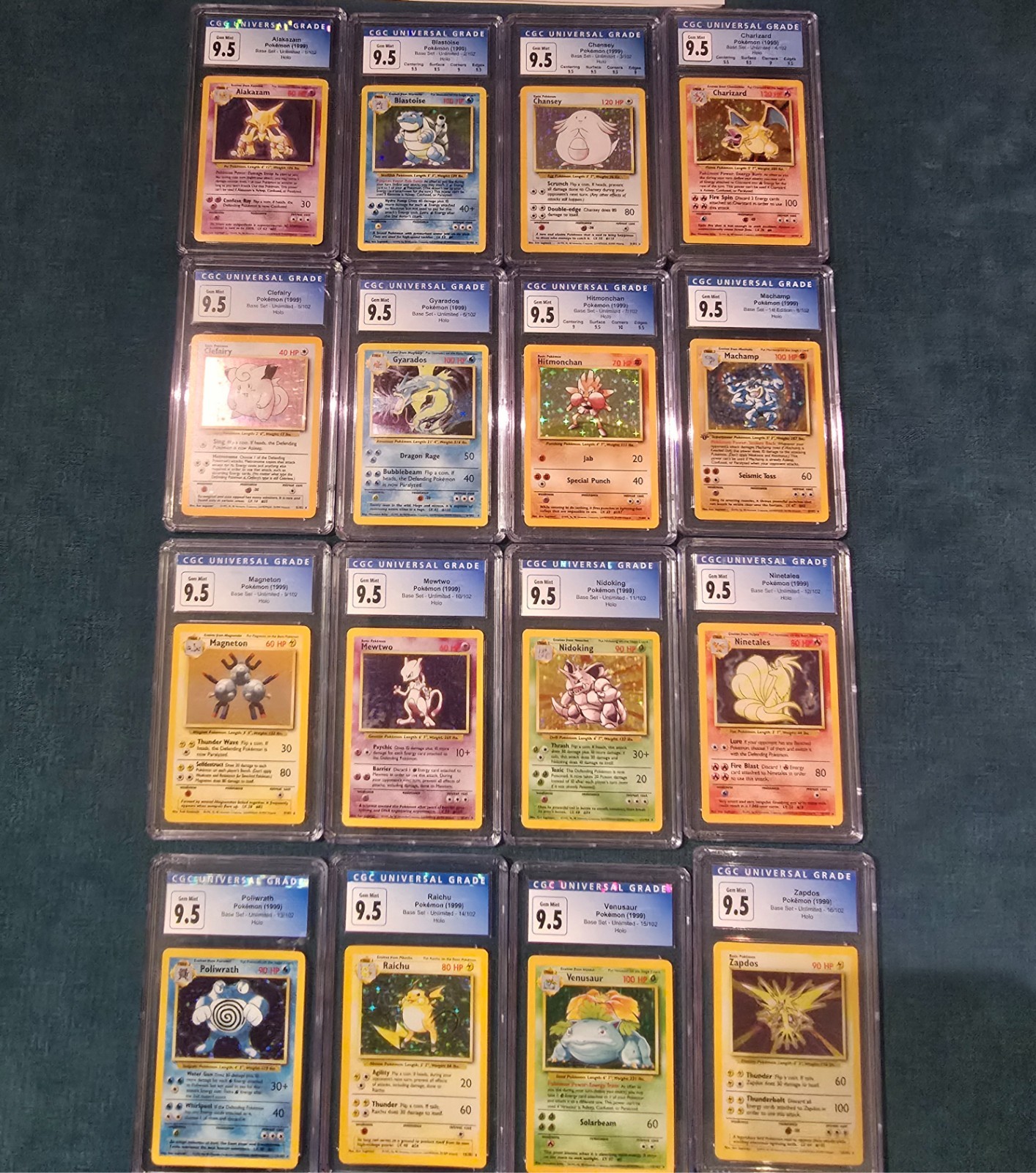 Complete CGC Blue Label 9.5 Base Set Holos Complete CGC Blue Label 9.5 Base Set Holos