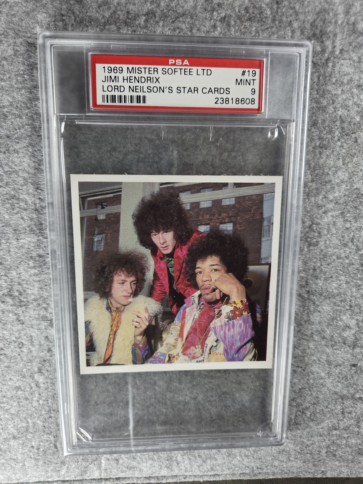 1969 MISTER SOFTEE LTD LORD NEILSON'S STAR CARD JIMI HENDRIX #19 PSA 9 MINT