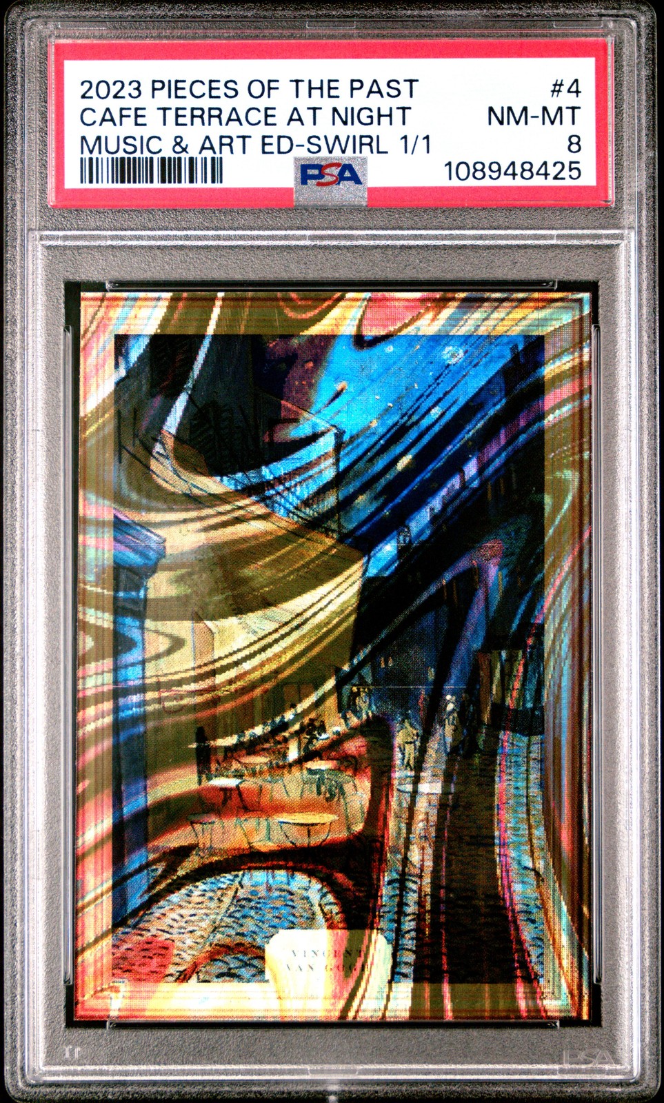 2023 PIECES OF THE PAST MUSIC & ART ED SWIRL 1/1 CAFE TERRACE AT NIGHT 1/1 PSA 8 2023 PIECES OF THE PAST MUSIC & ART ED SWIRL 1/1 CAFE TERRACE AT NIGHT 1/1 PSA 8