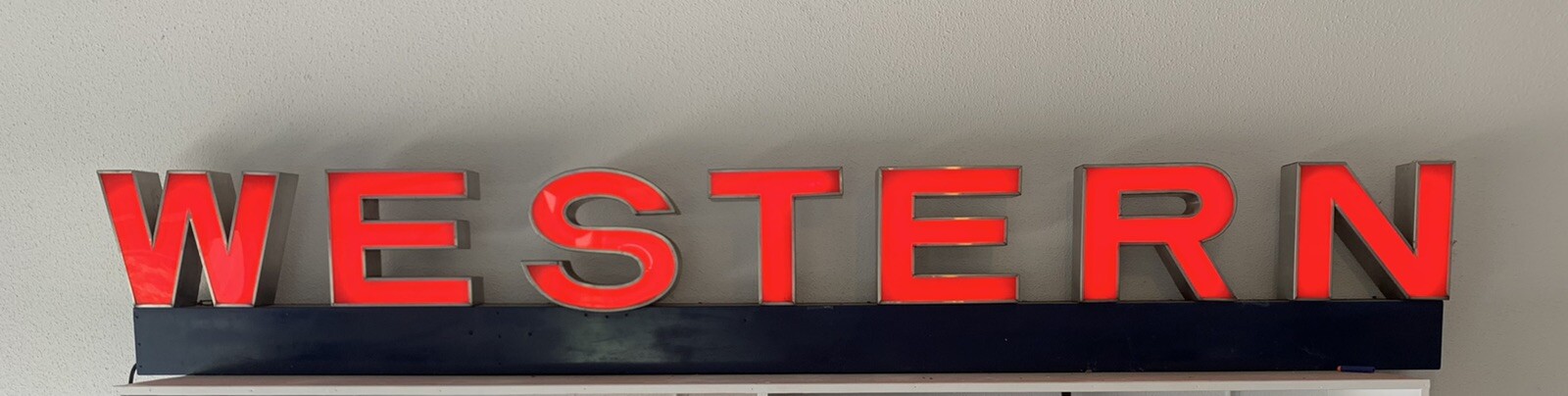 Vintage Western Airlines illuminated 9ft channel letter sign