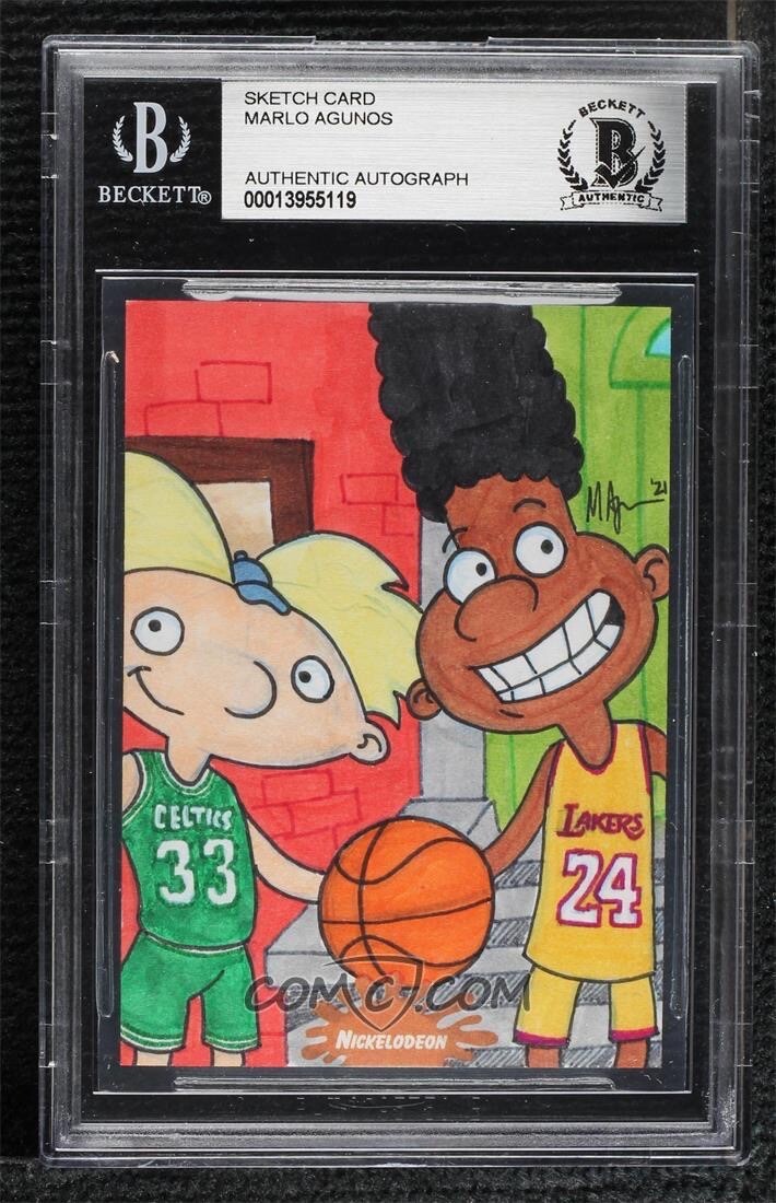 Nickelodeon Hey Arnold Gerald Larry Bird Magic Johnson Sketch Card 1/1 BAS Nickelodeon Hey Arnold Gerald Larry Bird Magic Johnson Sketch Card 1/1 BAS
