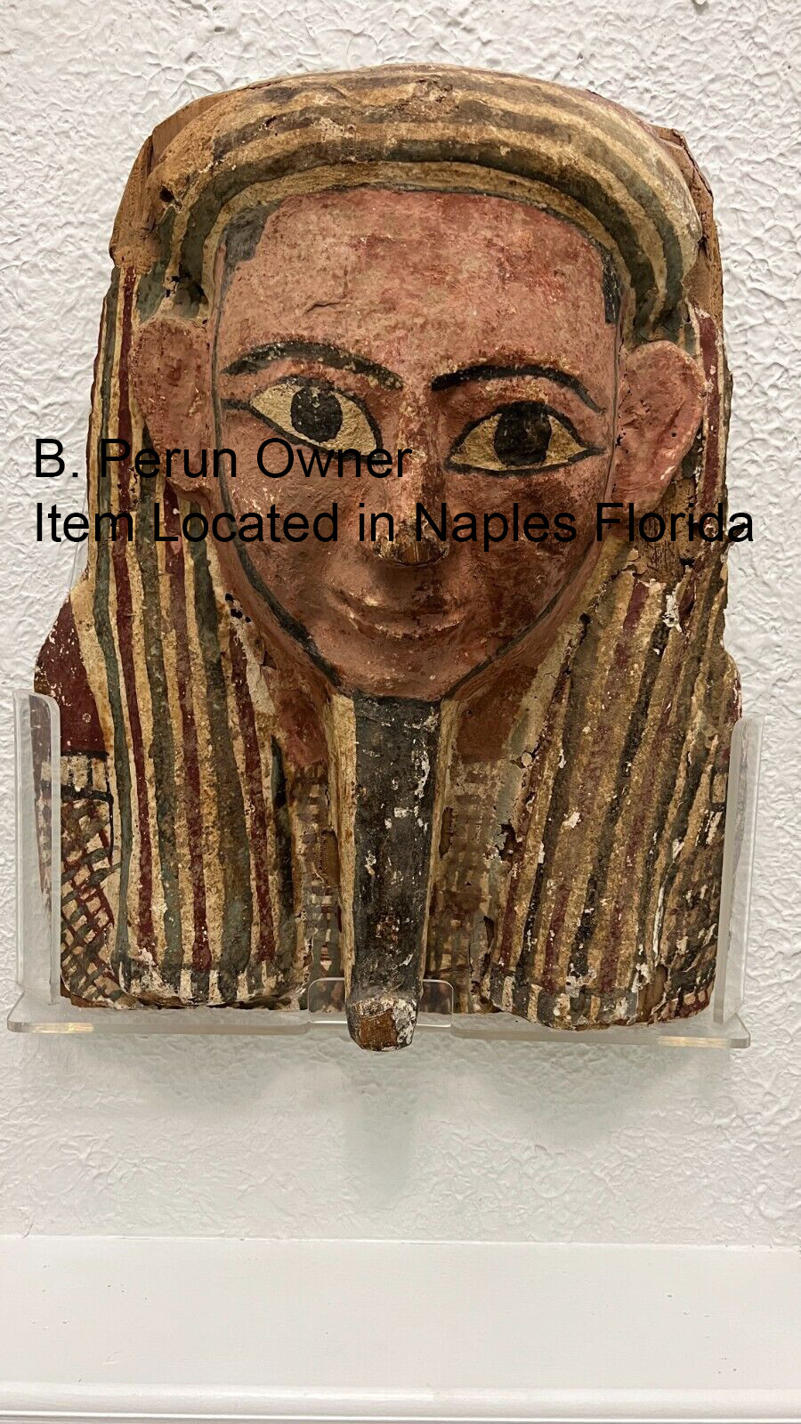 Authentic Ancient Egyptian Wooden Sarcophagus Face Mask, Coffin Real Wood Mummy