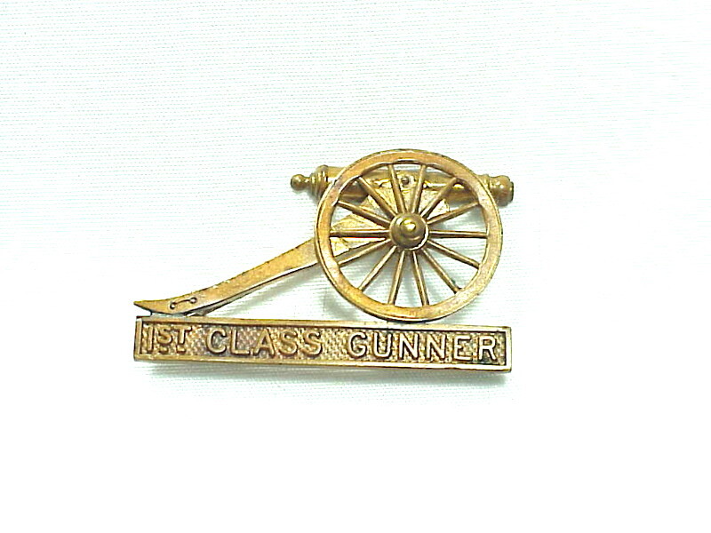 1903-1913 U.S. ARTILLERY - First Class Gunner BADGE - I.D. On Back 1903-1913 U.S. ARTILLERY - First Class Gunner BADGE - I.D. On Back