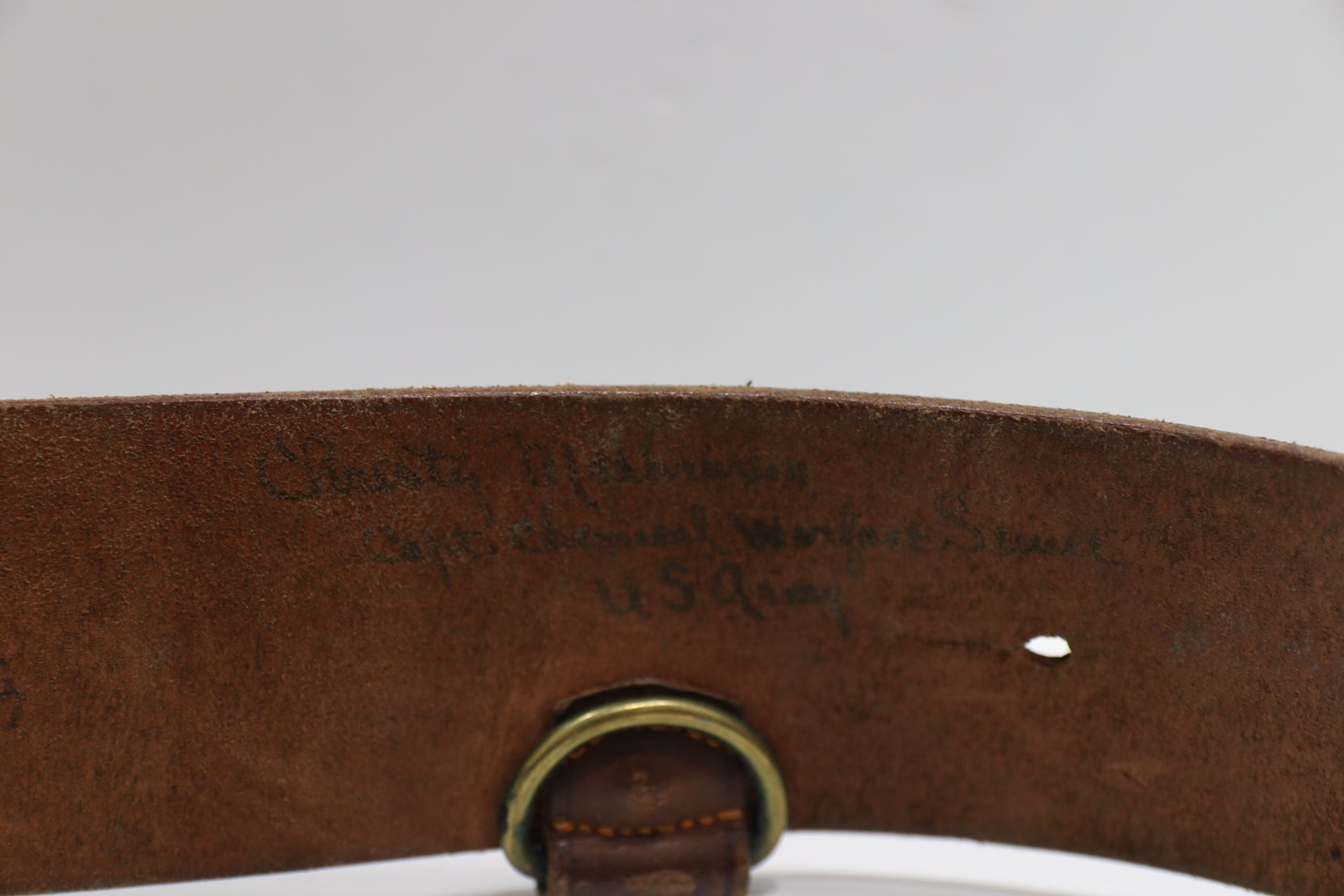 CHRISTY MATHEWSON SIGNED Sam Browne Belt w/Capt.ChemWarfare NY GIANTS PSA