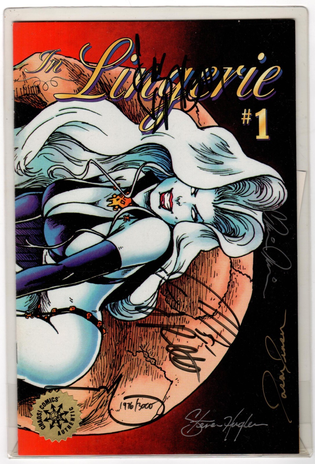 Lady Death Lingerie #1 Chaos Comics 7X Autographed Comic COA LTD 1995