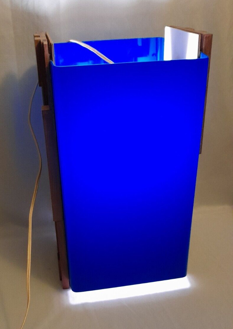 MCM Percival Lafer Brazilian hardwood and acrylic table lamp circa 1960s