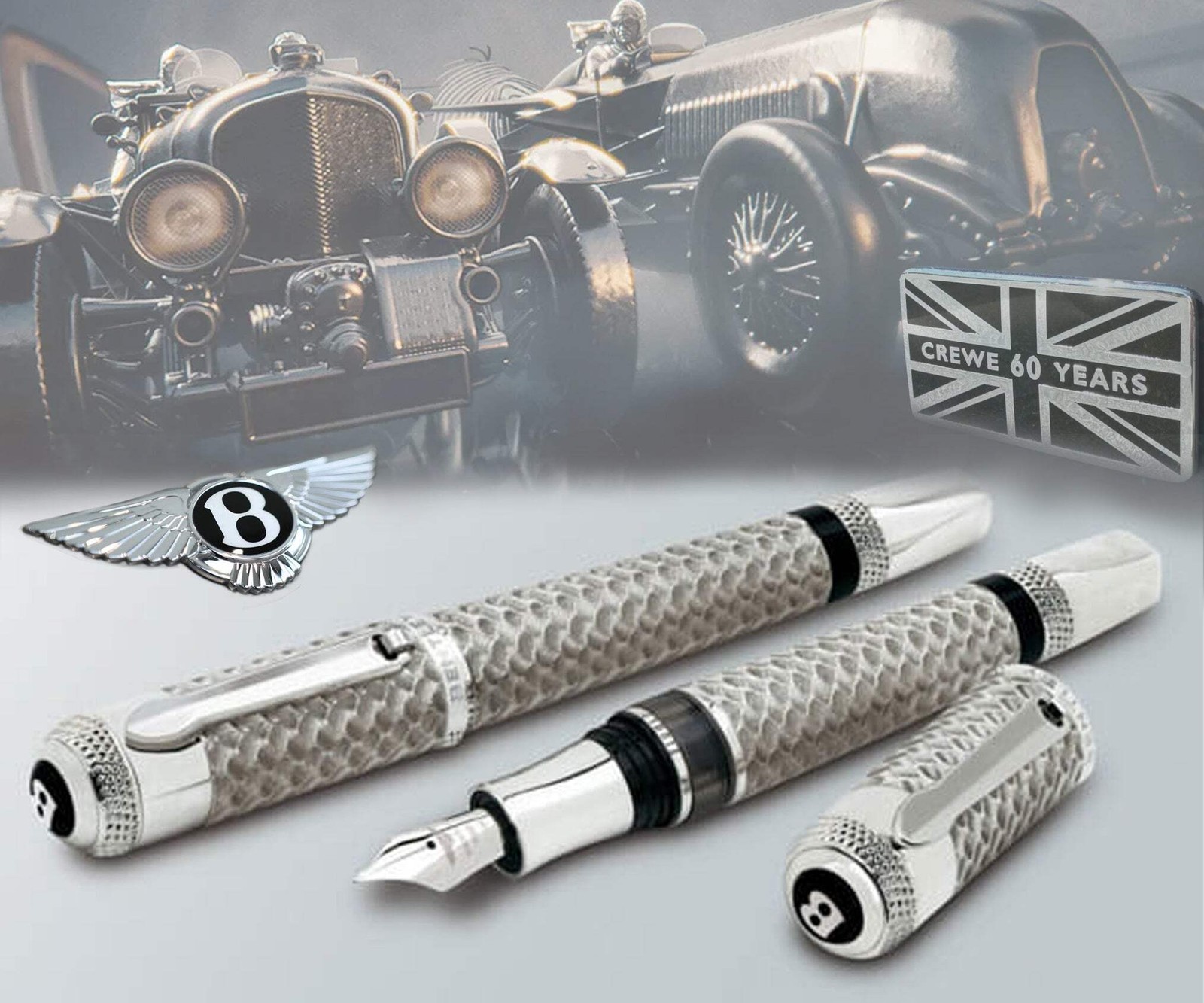 Tibaldi by Montegrappa Bentley Crewe Sterling Silver Limited Edition Fountain Pe