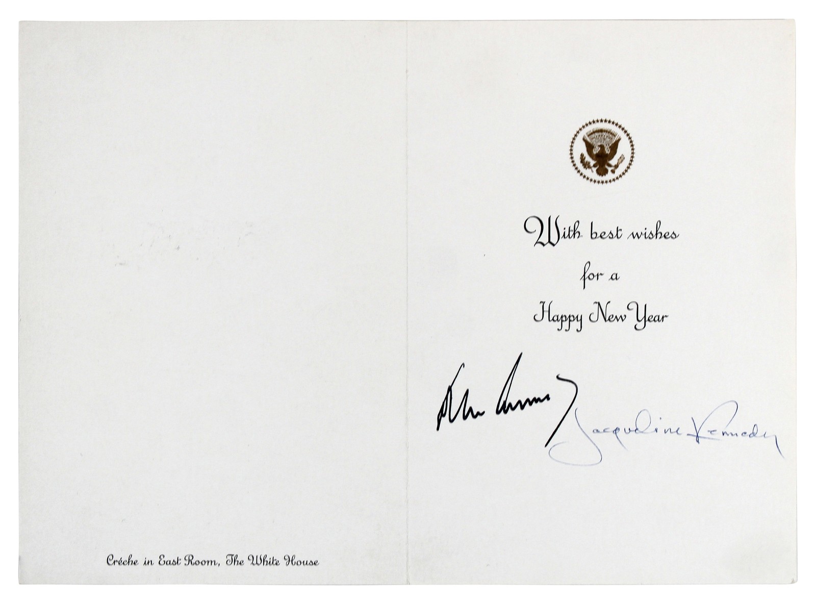 John F. Kennedy & Jaqueline Onassis Signed 1963 Unsent Christmas Card BAS LOA John F. Kennedy & Jaqueline Onassis Signed 1963 Unsent Christmas Card BAS LOA