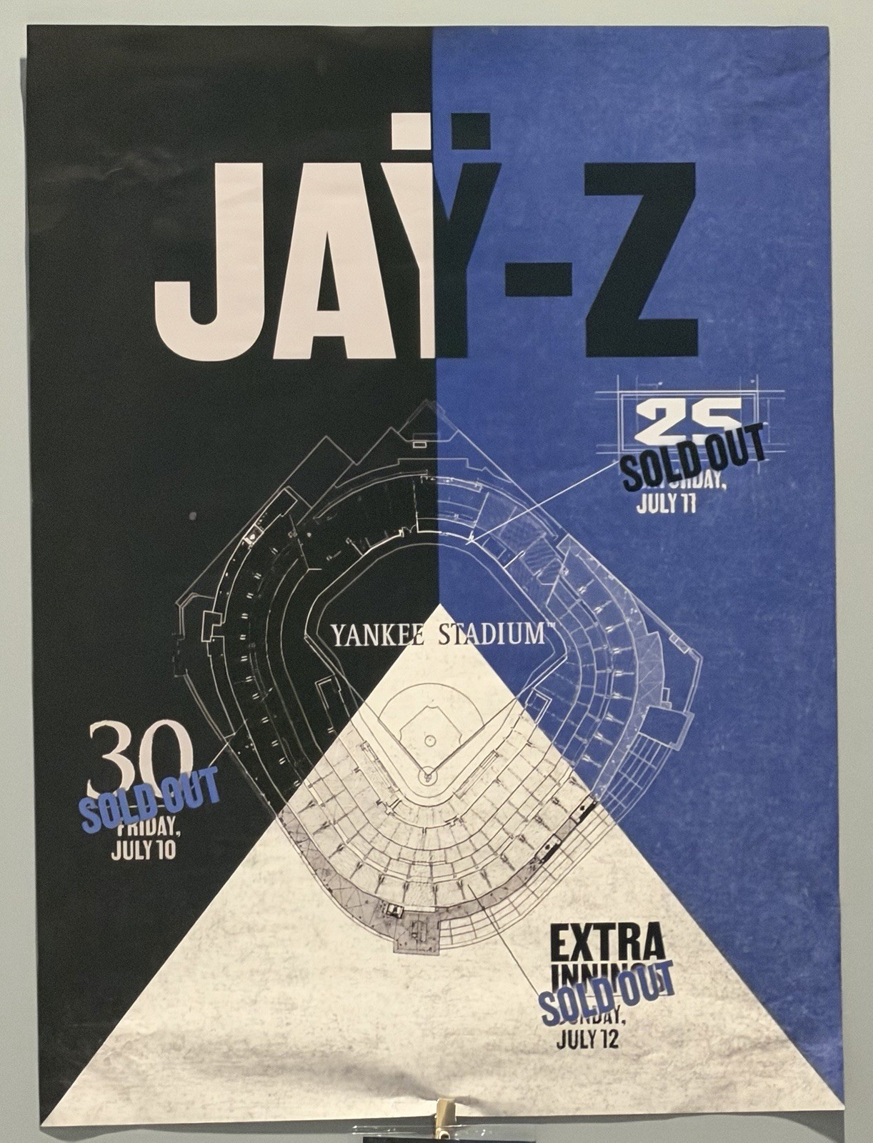 JAŸ-Z Yankee Stadium Reasonable Doubt Blueprint Extra Innings Poster - Jay-Z JAŸ-Z Yankee Stadium Reasonable Doubt Blueprint Extra Innings Poster - Jay-Z