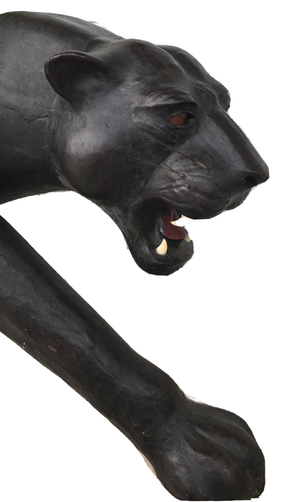 Vintage BLACK PANTHER FULL LIFE SIZE LEATHER EXOTIC MID CENTURY MODERN RARE Vintage BLACK PANTHER FULL LIFE SIZE LEATHER EXOTIC MID CENTURY MODERN RARE